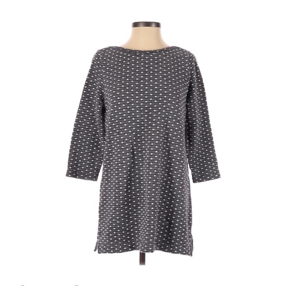 Lands’ End Tunic Top Polka Dot Blue White